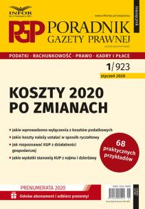 Okładka książki Koszty 2020 po zmianach