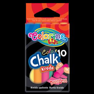 Opakowanie KREDA KOLOROWA BEZPYŁOWA 10 SZT COLORINO KIDS