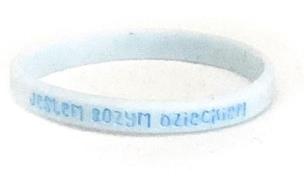 Opakowanie Opaska silikonowa dzieci - Jestem - błękit wąska