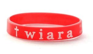 Opakowanie Opaska silikonowa - wiara - czerwony