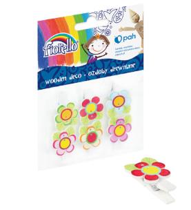 Opakowanie Ozdoby drewniane Spinacz Kwiatek 6szt FIORELLO