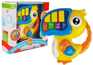Pianinko Organki Do Re Mi Papuga Żółte. Wydawca: Lean Toys. Multiszop.pl Opakowanie Pianinko Organki Do Re Mi Papuga Żółte