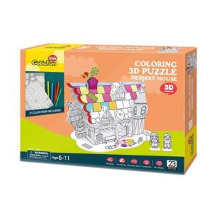 Opakowanie Puzzle 3D Domek do kolorowania