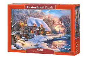 Puzzle 500 Winter Cottage CASTOR. Wydawca: Castorland. Multiszop.pl Opakowanie Puzzle 500 Winter Cottage CASTOR