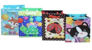 Opakowanie Torebka ozdobna płaska pionowa mała Zwierzaki