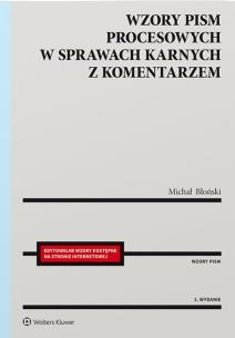 Okładka książki Wzory pism procesowych w sprawach karnych z komentarzem