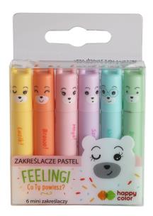 Opakowanie Zakreślacze mini pastelowe 6 kolorów HAPPY COLOR