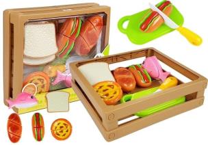 Zestaw do krojenia Hot Dog ryba na rzepy w skrzyni. Wydawca: Lean Toys. Multiszop.pl Opakowanie Zestaw do krojenia Hot Dog ryba na rzepy w skrzyni