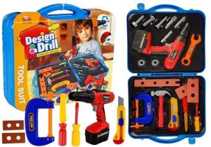 Opakowanie Zestaw narzędzi w walizce Wiertarka Młotek Nożyk