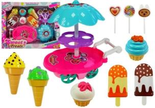 Zestaw Słodkości Wózek Stoisko Lodziarnia. Wydawca: Lean Toys. Multiszop.pl Opakowanie Zestaw Słodkości Wózek Stoisko Lodziarnia