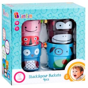 Opakowanie Bam Bam Zabawka do kąpieli Wiaderka 4 sztuki