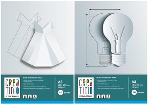 Opakowanie Blok techniczny biały A3/10K Creatino (10szt)