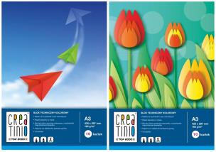 Opakowanie Blok techniczny kolorowy A3/10K Creatino (10szt)