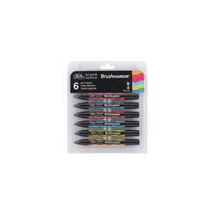 Opakowanie Brush marker komplet 6 szt. MID TONES 0290033
(amber, red, carmine, sky blue, lime green, turquoise)