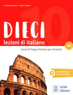 Okładka książki Dieci A2 Lezioni di italiano + DVD