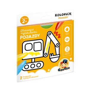 Okładka książki DŁUUUGIE RYSOWANKI KOLORUJĘ POJAZDY 2+ CZUCZU