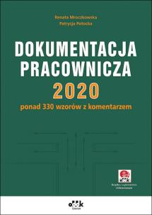 Okładka książki Dokumentacja pracownicza 2020  ponad 330 wzorów