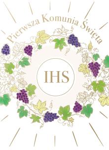 Okładka książki KARNET B6 KOMUNIA Z KIESZONKĄ WINOGRONA