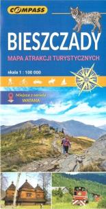 Okładka książki Mapa atrakcji tur. - Bieszczady 1:100 000