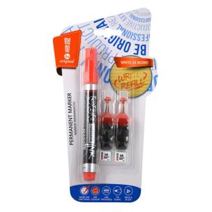 Opakowanie Marker permanentny + 2 ampułki czerwony MemoBe