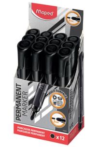 Opakowanie Marker permanentny okrągły czarny (12szt) MAPED