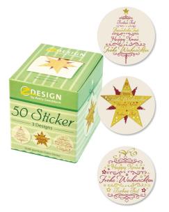 Opakowanie Naklejki foliowe świąteczne - Napisy mix języków