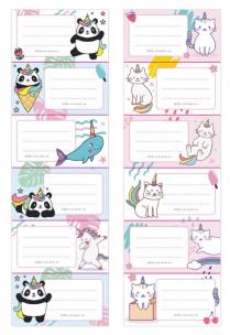 Opakowanie Naklejki na zeszyt Kotorożec, Lamorożec (25szt)