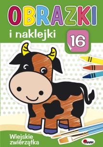 Okładka książki Obrazki i naklejki Wiejskie zwierzęta