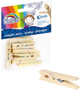 Opakowanie Ozdoby drewniane Spinacz Duży 12szt FIORELLO