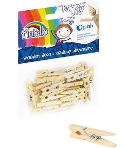 Opakowanie Ozdoby drewniane Spinacz Mały 25szt FIORELLO
