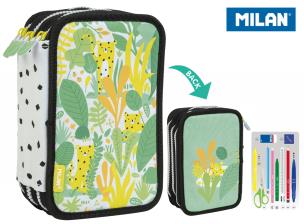 Opakowanie Piórnik 3 poz. z wyprawką Zielony lepoard MILAN