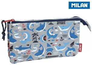 Opakowanie Piórnik 5 komorowy Shark Attack szary MILAN