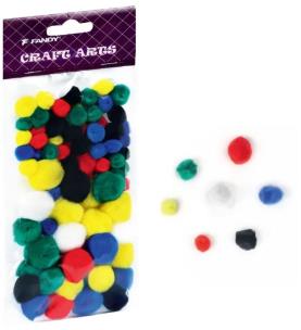 Opakowanie Pompony kolorowe Fandy mix 78szt