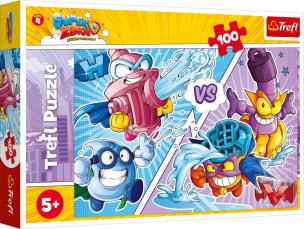 Opakowanie Puzzle 100 Bohaterowie kontra złoczyńcy SuperZings 16397