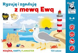 Okładka książki Rysuję i zgaduję z mewą Ewą Kapitan Nauka