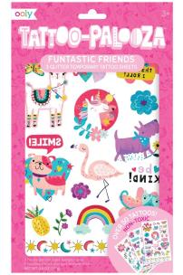 Tatuaże zmywalne Tattoo Palooza - Przyjaciele. Wydawca: Kolorowe Baloniki. Multiszop.pl Opakowanie Tatuaże zmywalne Tattoo Palooza - Przyjaciele