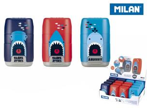 Opakowanie Temperówko-Gumka Shark Attack (16szt) MILAN