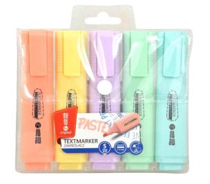 Opakowanie Zakreślacze pastelowe etui 5 kolorów MemoBe