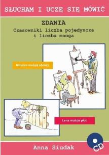 Okładka książki Zdania. Czasowniki liczba poj. i liczba mnoga