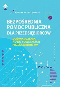 Okładka książki Bezpośrednia pomoc publiczna dla przedsiębiorców.