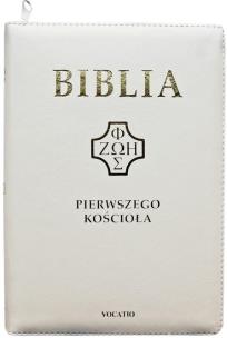 Okładka książki Biblia pierwszego Kościoła z paginat. biała