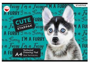 Opakowanie Blok techniczny biały Pieski  A4/10k Starpak