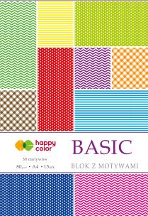 Blok z motywami Basic A4/15ark HAPPY COLOR. Wydawca: GDD. Multiszop.pl Opakowanie Blok z motywami Basic A4/15ark HAPPY COLOR