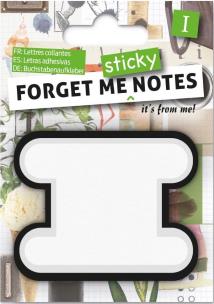Opakowanie Forget me sticky notes kart samoprzylepne litera I