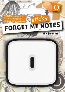 Opakowanie Forget me sticky notes kart samoprzylepne litera O