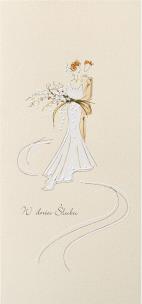 Opakowanie Karnet Ślub DL SDF02 - Para Młoda z bukietem