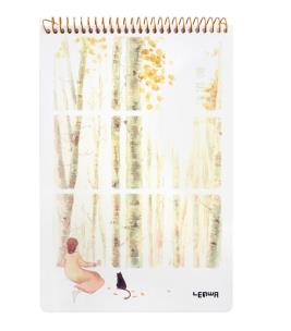 Opakowanie Kołoszkicownik B5/48K dziewczyna z kotem brzozy