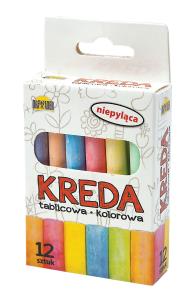 Opakowanie Kreda Dromader tablicowa niepyląca kolorowa 12 sztuk