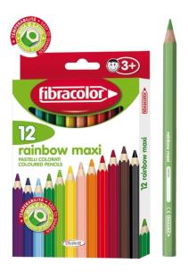 Opakowanie Kredki Rainbow Maxi 12 kolorów FIBRACOLOR