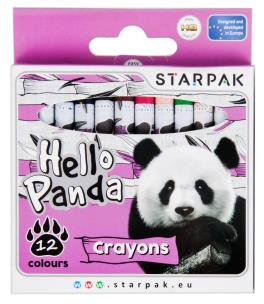 Opakowanie Kredki woskowe 12 kolorów Panda